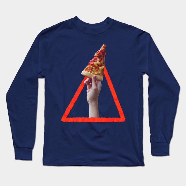 Not Drowning, Waving Pizza Long Sleeve T-Shirt by Surplusweird